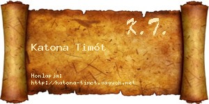 Katona Timót névjegykártya